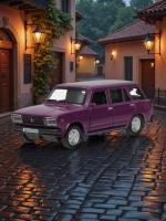 Машинка металлическая инерционная Технопарк LADA  2104 длина 10,5 см, баклажан