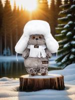 Мягкая игрушка Budi Basa Кот Басик в белой меховой шапке