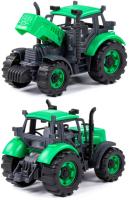 Трактор "Прогресс" инерционный (зелёный) (в лотке)