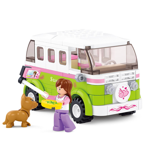 купить Sluban, Конструктор - Трейлер с фигуркой, 158 дет., M38-B0523