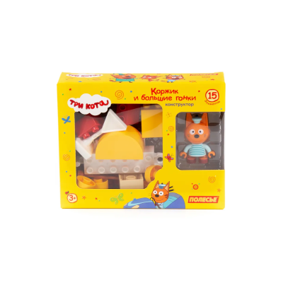 купить Конструктор Полесье "Макси" - "Три кота. Коржик и большие гонки", 15 эл.