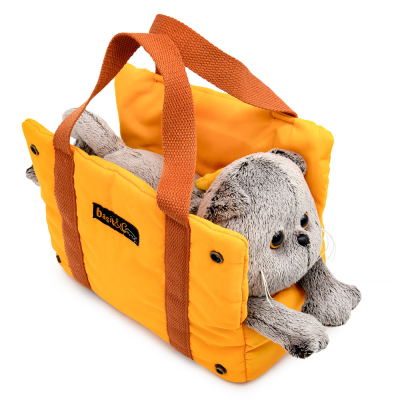 купить Мягкая игрушка Budi Basa, Кот Басик в сумке-переноске (лежачий) Kl25-001