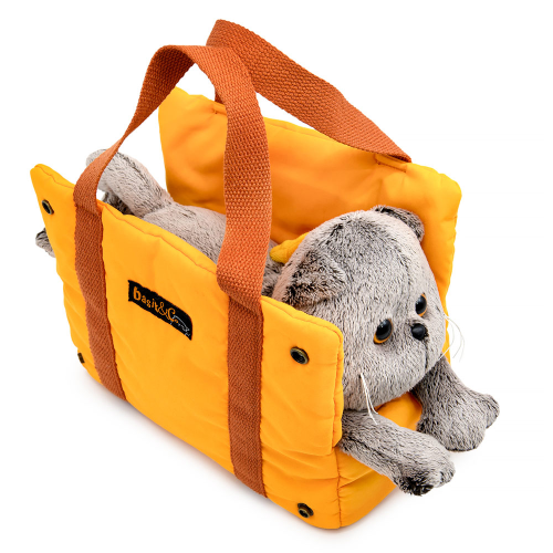 купить Мягкая игрушка Budi Basa, Кот Басик в сумке-переноске (лежачий) Kl25-001