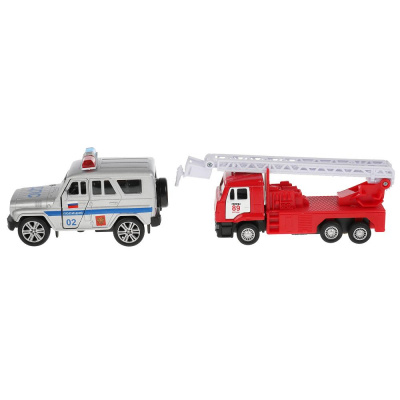 купить Технопарк, Пожарная и Полицейская машины, 12 см, SB-19-24-WB