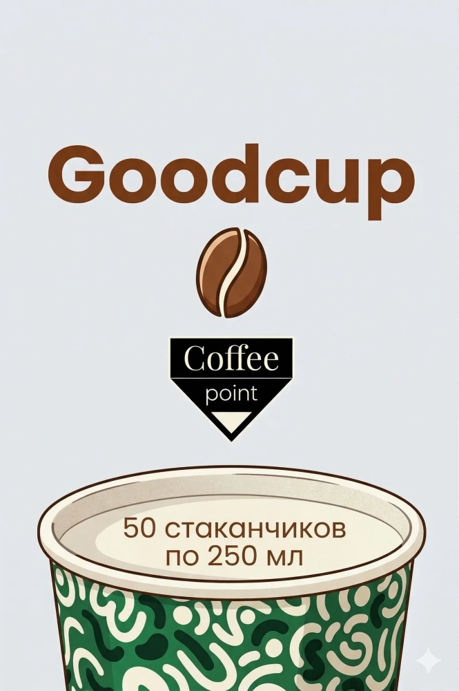 купить Бумажный стакан "Кофе Поинт" зелёный, 250мл, 25шт