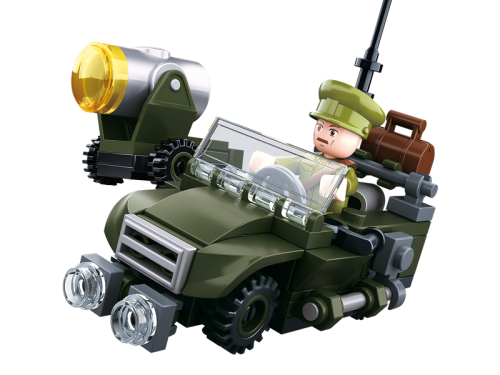 купить Конструктор джип с прожектором, Sluban, серия Армия, M38-B0678B