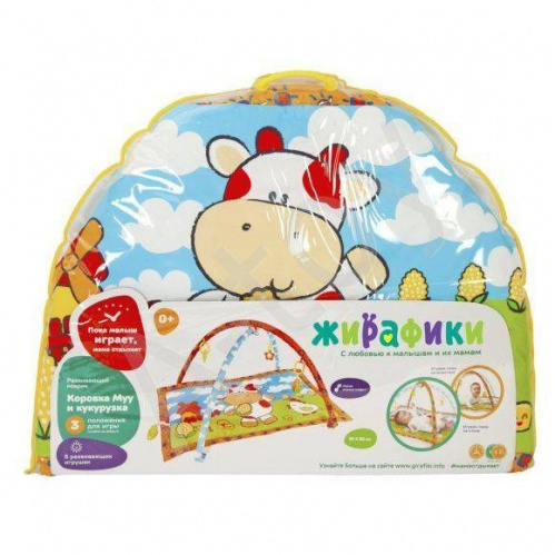 купить Развивающий коврик "Коровка Муу и кукурузка" с 5 игрушками