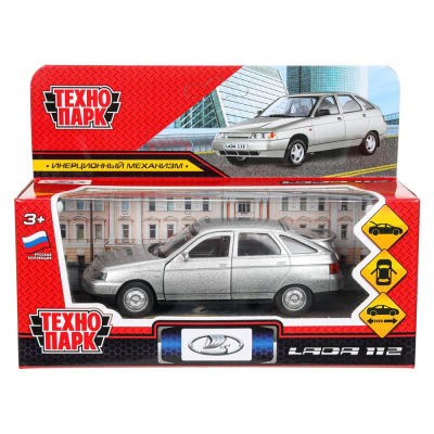 купить Машинка металлическая инерционная Технопарк ваз-2112 12 см,  серебряная