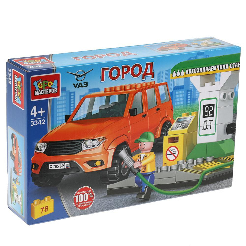 купить Город мастеров, Конструктор - Uaz Patriot на заправочной станции, 78 дет., SB-3342
