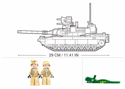 купить Sluban, Конструктор, серия Модельки - Танк M1A2 SEP V2 Abrams (781 дет.), M38-B0892