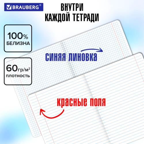 купить Тетради предметные, Комплект 12 предметов, "Кот-Энтузиаст", 48 л., TWIN-лак, Brauberg, 404609