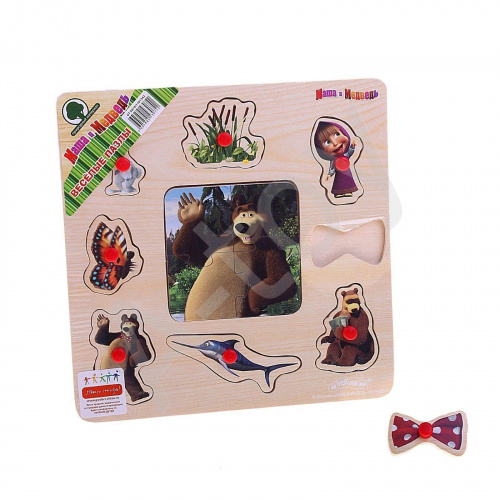 купить Пазл Маша и Медведь, 12 деталей (дерево)
