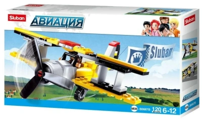 купить Конструктор самолет "кукурузник", Sluban с фигуркой, серия Авиация, M38-B0667B