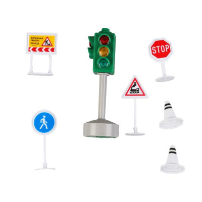 купить Технопарк, Светофор с дорожными знаками, JLTRAF-LIG-SET1