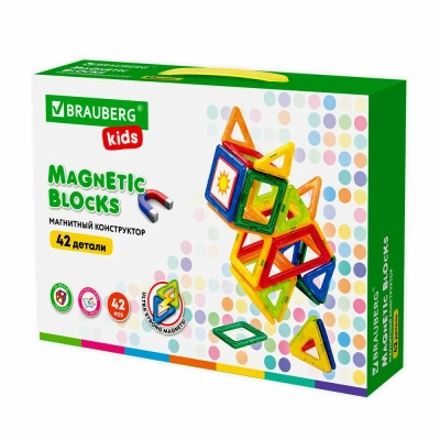 купить Brauberg Kids, Магнитный конструктор Big Magnetic Blocks-42, 42 детали, 663846