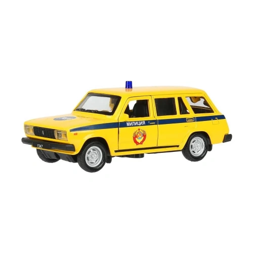 купить Машинка металлическая инерционная Технопарк ВАЗ-2104 Жигули Милиция 12 см, желтая