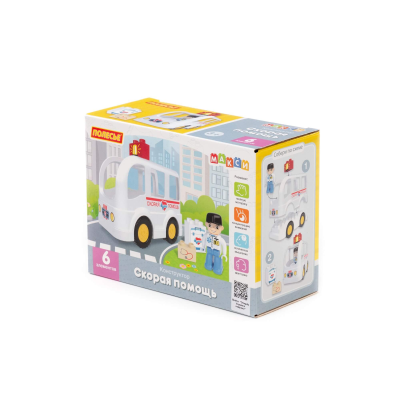 купить  Конструктор Полесье "Макси" Скорая помощь (6 элементов) 
