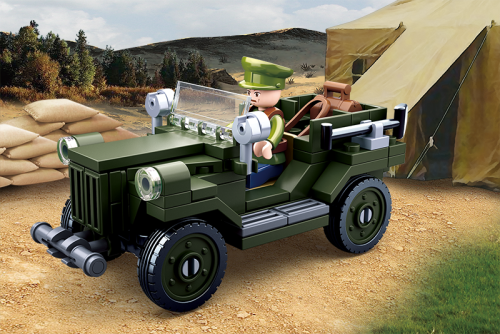 купить Советский внедорожник ГАЗ 67 (11 см, 112 дет) Конструктор Sluban M38-B0682