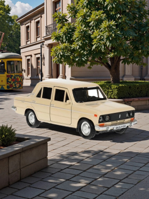 купить Машинка металлическая инерционная Технопарк ВАЗ-2106 ЖИГУЛИ,  12 см, бежевая