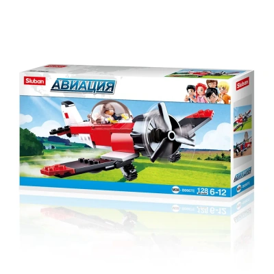 купить Конструктор самолет c винтом, Sluban с фигуркой, серия Авиация M38-B0667E