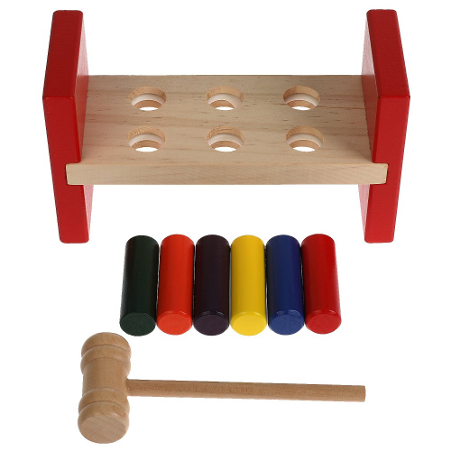 купить Игрушка деревянная стучалка 6 цилиндров Буратино