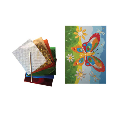 купить Каляка-Маляка, Набор для творчества Бабочка - аппликация фольгой (6 цветов фольги), НАФКМ-Б