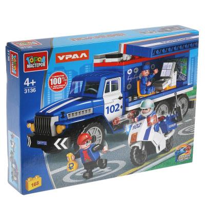 купить Город мастеров, Конструктор - УРАЛ полиция: мобильный штаб, 168 дет. , 3136-KK