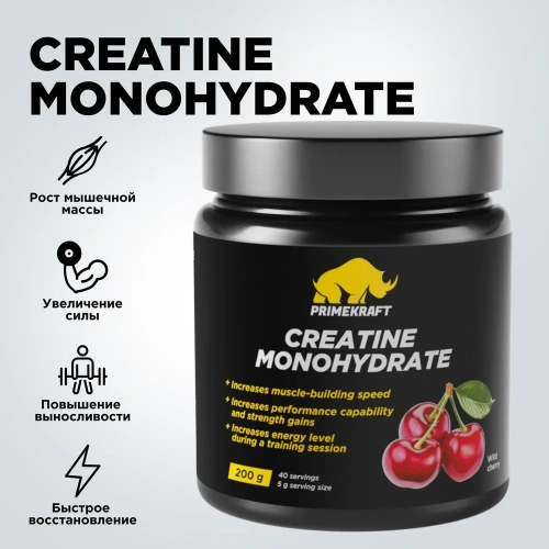 купить Креатин Моногидрат PRIMEKRAFT Creatine Monohydrate, Дикая вишня, банка 200 гр.