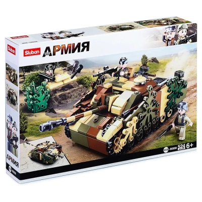 купить Sluban, Конструктор - Танк с фигурками, 524 дет, M38-B0858