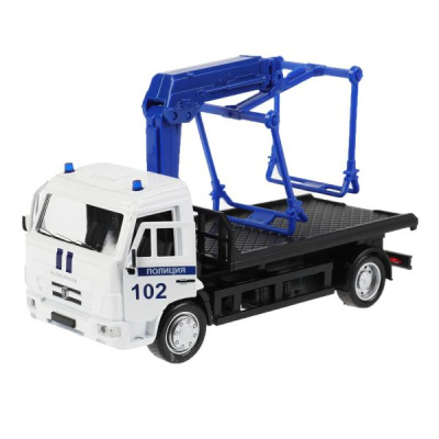 купить Технопарк, Машина металлическая Камаз Эвакуатор-полиция 14 см, KAMTOW-15POL-WH