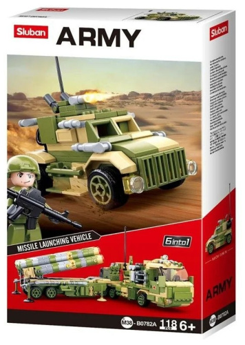 купить Sluban, Конструктор, серия Армия - Бронеавтомобиль "Тайфун" (118 дет.), M38-B0782A