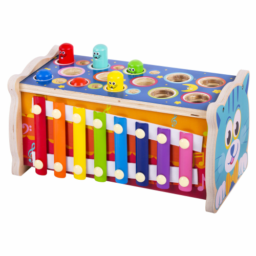купить Сортер-стучалка BRAUBERG KIDS БОЛЬШОЙ-РАЗВИВАЮЩИЙ 7 в 1,ксилофон, рыбалка, молоточки, дерево, 665249