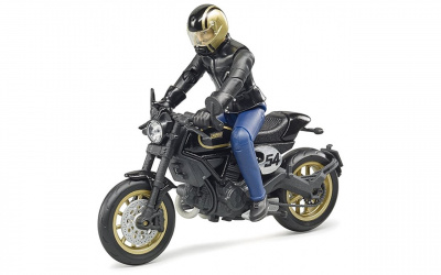 купить Bruder 63-050 Мотоцикл Scrambler Ducati Cafe Racer с мотоциклистом