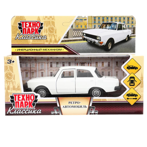 купить Машинка металлическая инерционная Технопарк ретро-модель 2140 , 12,5 см, белая