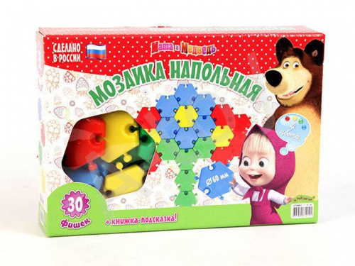 купить Мозаика напольная 30 фишек (D60 мм), Маша и Медведь