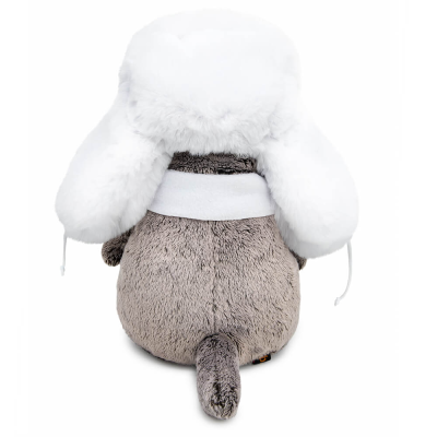 купить Мягкая игрушка Budi Basa Кот Басик в белой меховой шапке