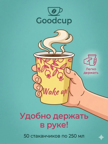 купить Бумажный стакан "Улыбнись" фуксия, 250мл, 25шт