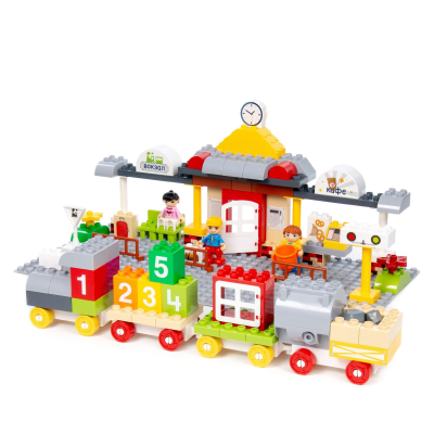 купить Конструктор Полесье  "Макси" - "Железнодорожный вокзал" (121 элемент) 94746