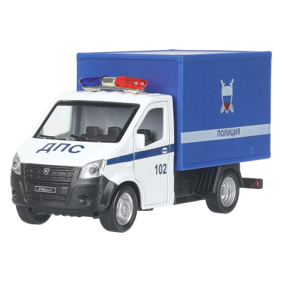 купить Машинка металлическая инерционная Технопарк, Группа ГАЗ NEXT ПОЛИЦИЯ, синяя, 14см