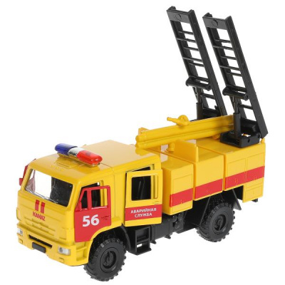 купить Технопарк Машинка аварийной службы Камаз, 15 см, KAM43502-15EM-YE