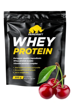 купить Протеин сывороточный PRIMEKRAFT "Whey Protein" с витаминами и минералами, Дикая вишня, 500 г