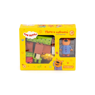 купить Конструктор Полесье "Макси" - "Три кота. Папа в кабинете", 15 эл.