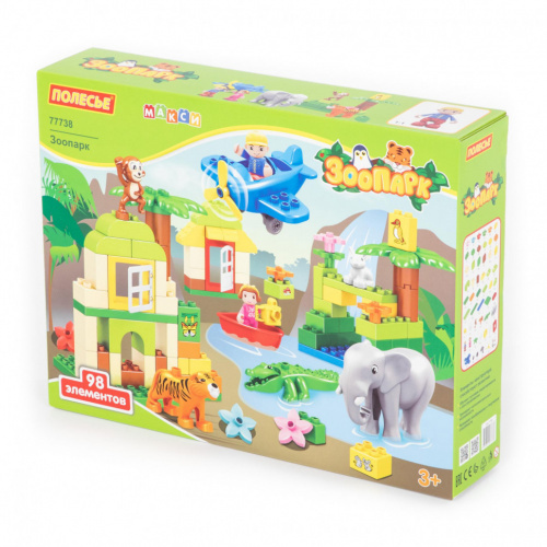 купить Полесье, Конструктор "Макси" - "Зоопарк" (98 элементов), 77738-PL
