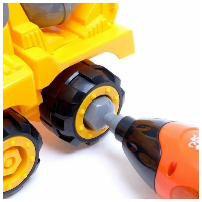 купить Конструктор пецтехника "Бетономешалка", 22 элемента+ шуруповерт № SL-7587A 1770855