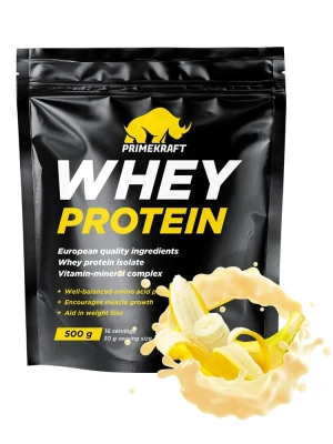 купить Протеин сывороточный PRIMEKRAFT Whey Protein,  Банановый йогурт, дойпак 500 гр.