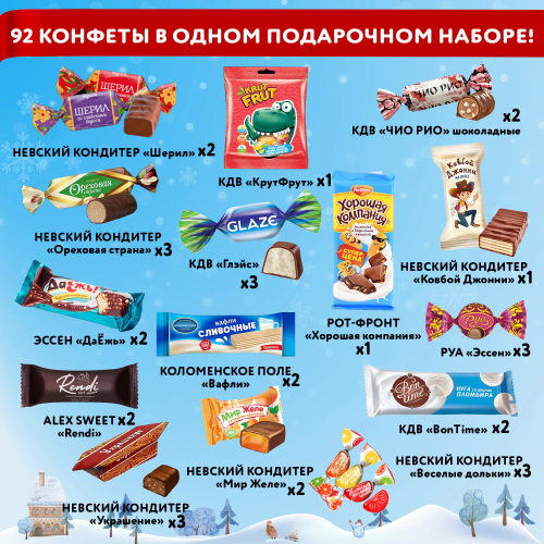 купить Подарок новогодний "ЧЕМОДАНЧИК СЛАДКОЕЖКИ", НАБОР конфет 1500 г, картонная коробка, МОСУПАК