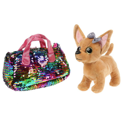 купить Мой питомец, Мягкая игрушка Чихуахуа в сумочке мультиколор, CT181022-19B