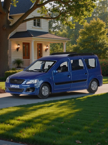 купить Машинка металлическая инерционная Технопарк LADA LARGUS, синяя, 12см