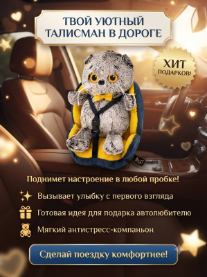 купить Брелок Кот Басик в автокресле, Budi Basa
