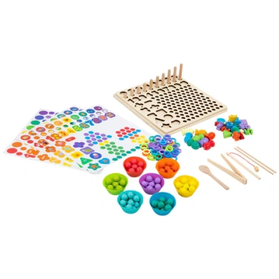 купить Сортер-мозаика развивающий, 5 в 1, по методу Монтессори, шарики, цифры, пирамидка, BRAUBERG KIDS